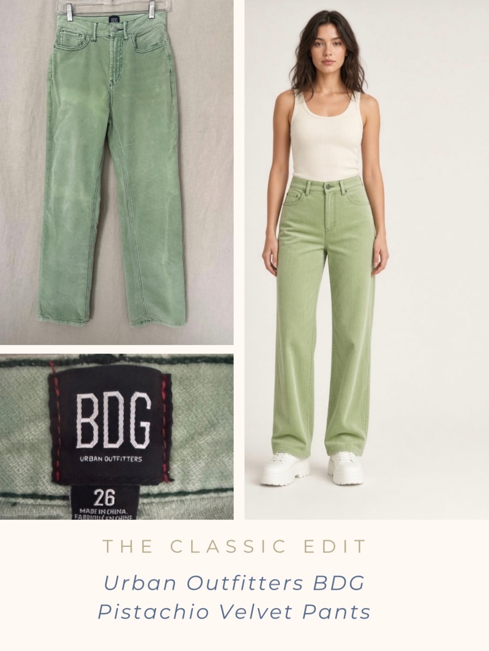 The Classic Pistachio Wide-Leg Velvet Pants